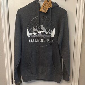 Men’s Breckenridge Charcoal Hoodie with Mountain Design